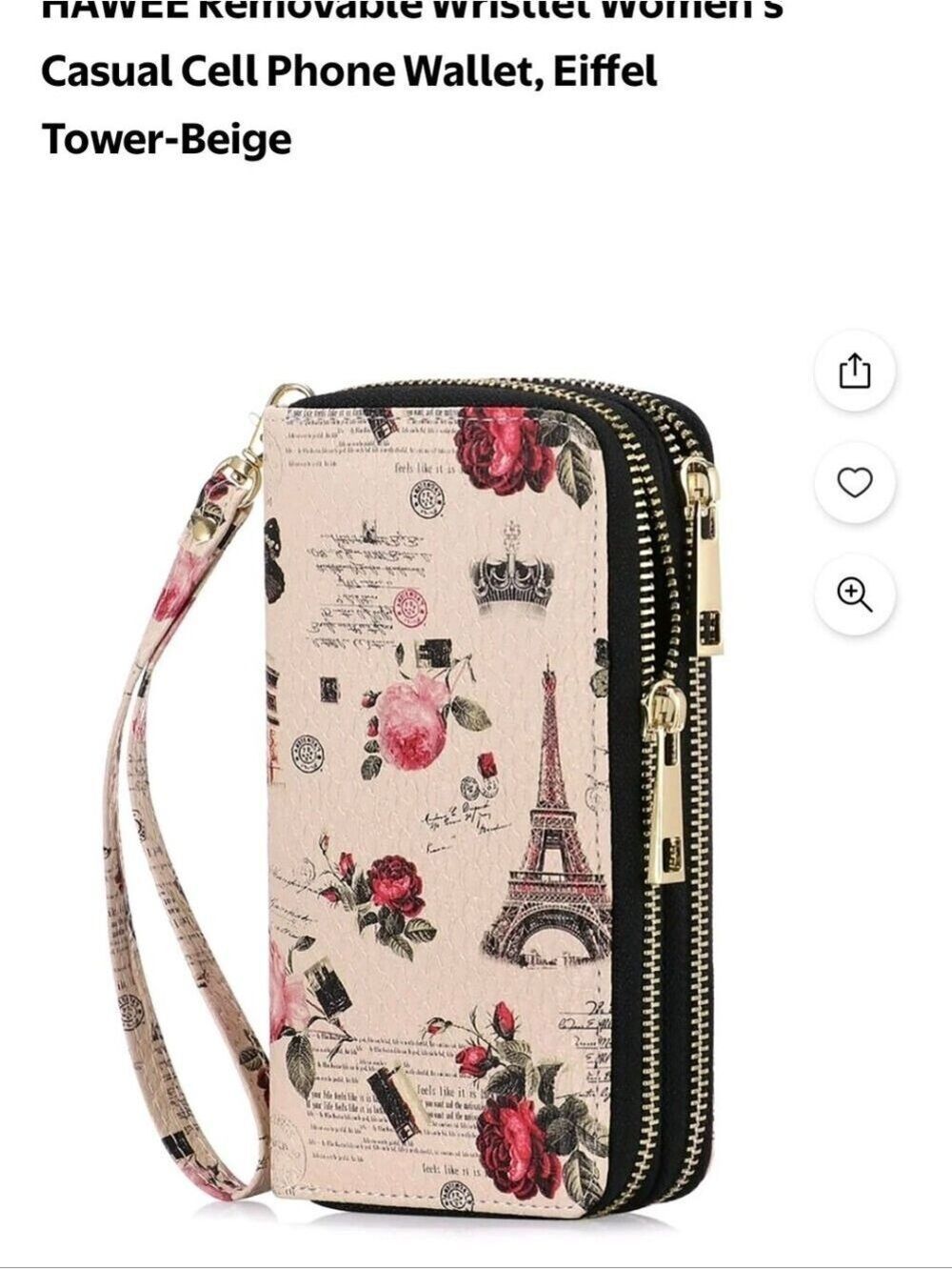 Hawnee: Paris Eiffel Tower Rose Wallet - Picture 15 of 16